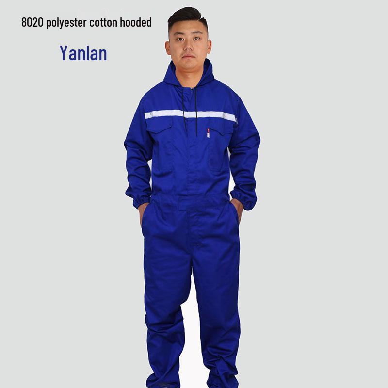 Anti-fouling Dustproof Mechanic Coveralls with Hood - Long-Sleeved Jumpsuit
