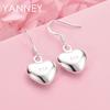 Exquisite 925 Sterling Silver Heart-Shaped Pendant Earrings, Fashionable Wedding Gift Accessories for Women