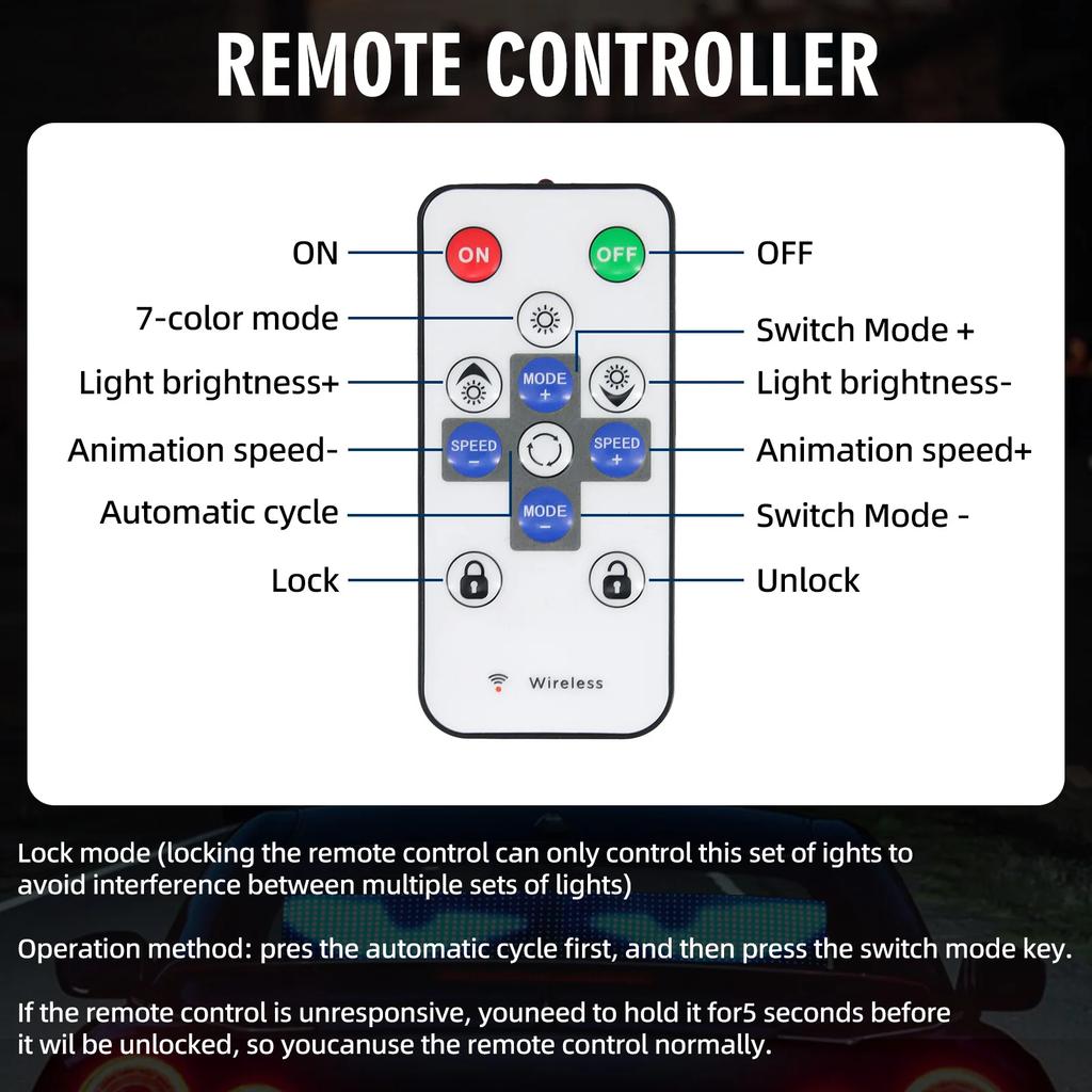Car Truck Remote Control LED Matrix Pixel Panel LED Display Soft Foldable Lighting Scrolling Animation Matrix Screen LED Sign