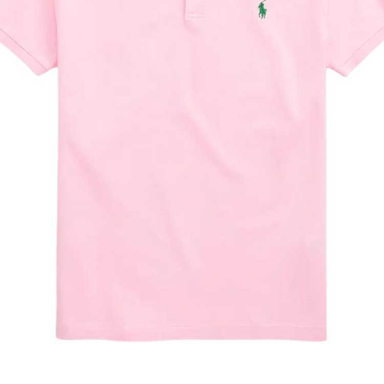 Polo Ralph Lauren Solid Color Logo Embroidered Slim Fit Casual Short Sleeve Polo Shirt Men Tops Pink MNPOKNI1N821189-650