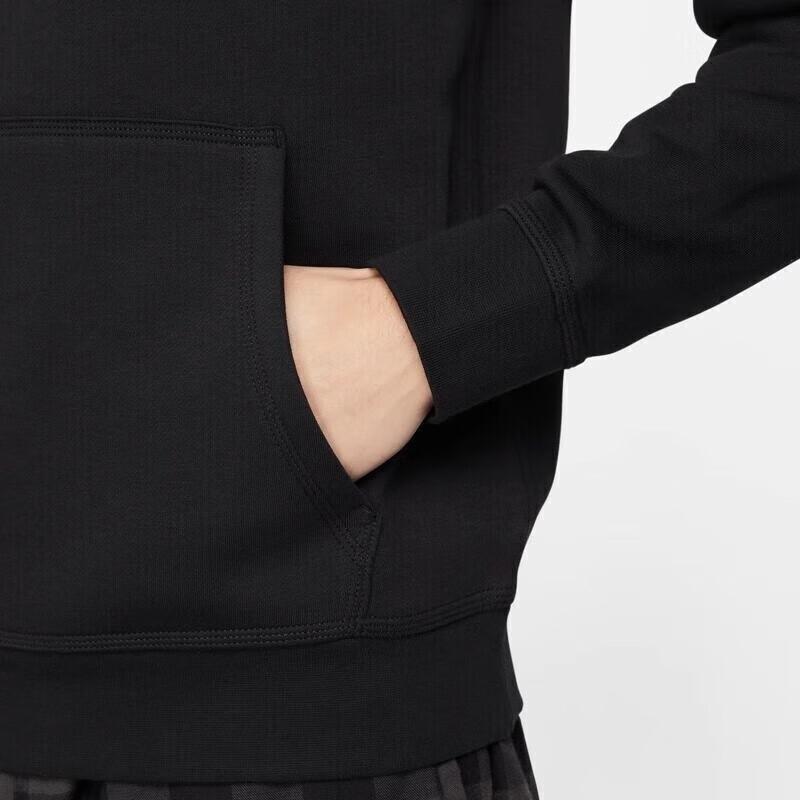 Nike Hooded Fleece Comfortable Long Sleeve Top Knitted Cuffed Joggers Casual Sports Set Men Sets Black 623453-010+-BV2763-010