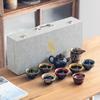 Creative high-value ceramic kiln-changed tea set business company festival event gift souvenir