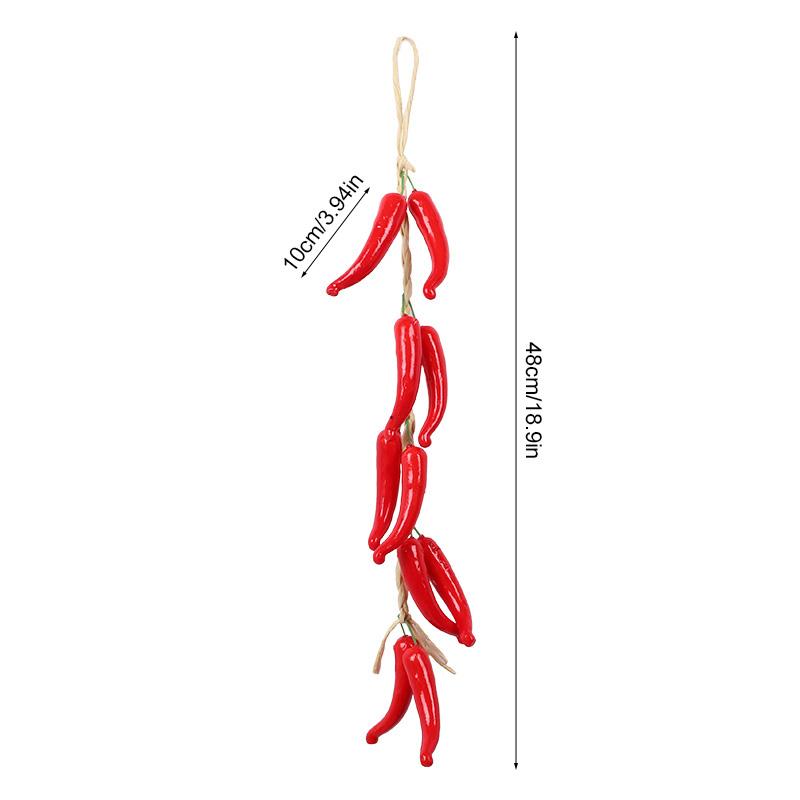 Artificial Fruit Vegetables Fake Chili Garlic Pumpkin For Home Kitchen Farm Party Wall Hanging Decoration Foam Pepper Strings