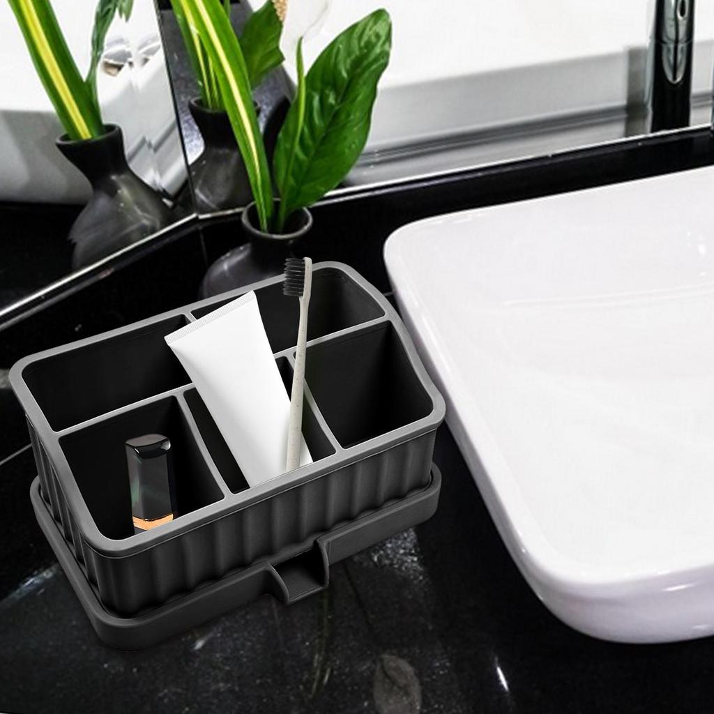 Bathroom Organizer for Electric Toothbrush, Toothpaste, And Soap Dish with Drainage