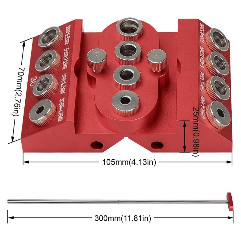 30 45 90 Degree Angle Drill Guide Jig Drill Block For Straight Angled Holes With Detachable Drill Positioning Bar