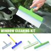 Aqua Swipe Recyclable Silicone Window Squeegee Kit Microfiber Scrubber Multi-Purpose Cleaner Tool for Mirrors Cars Glass Panels