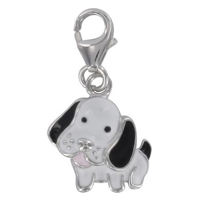 [Q4926] - 'Köpek' gümüş kolye ucu - 13x12 mm