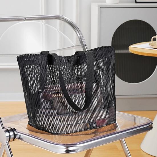 Mesh Beach Bag for Women, Sand-proof Waterproof Large Mesh Tote Bag, Swimming Pool Beach Toy Shoulder Pouch, Travel Vacation Cruise Essentials