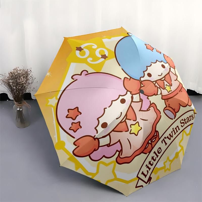 1pc Little Twin Stars Umbrella with Plastic Handle,Suitable for All Seasons Home Travel Outdoor UmbrellaSanlio072
