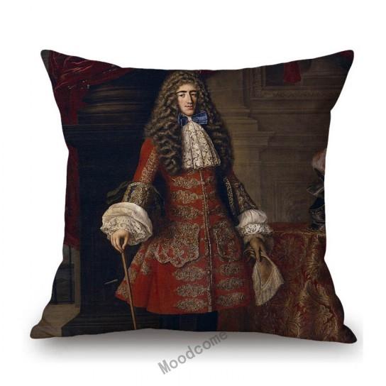 Royal Court Portrait Oil Painting Duchess Princess Ladyship Home Decoration Art Sofa Cotton Linen Throw Pillow Cushion Cover