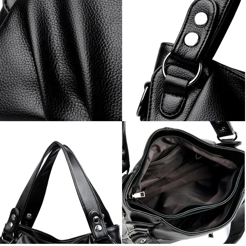 High Quality Soft Leather Handbags for Women 2023 Vintage Women's Shoulder Messenger Bag Luxury Large Capacity Female Sac A Main