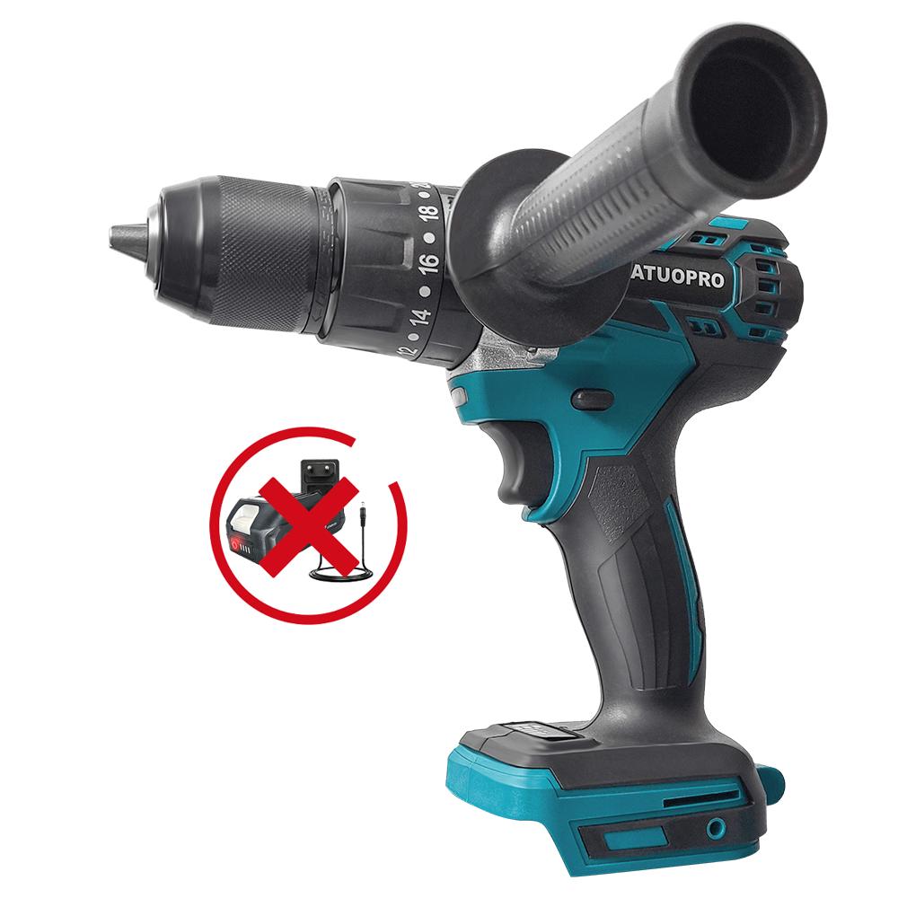 PATUOPRO 13mm Brushless Electric Impact Drill Cordless Drill Screwdriver Handheld Power Tool For Makita 18V Battery(No Battery)