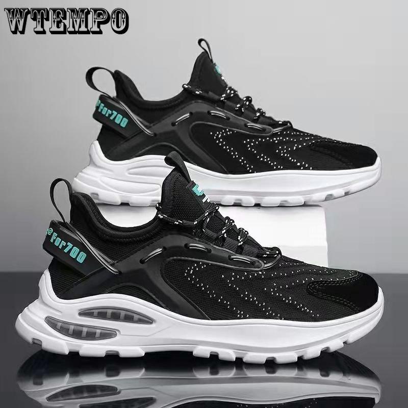WTEMPO Herren Sommer Luftpolster Turnschuhe Outdoor Mesh Atmungsaktive Sportschuhe Dickbesohlte Rutschfeste Basketballschuhe Lässige Laufschuhe