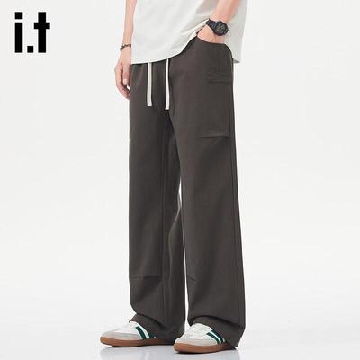 Izzue IT Herren Freizeithose aus reiner Baumwolle, gerade geschnitten