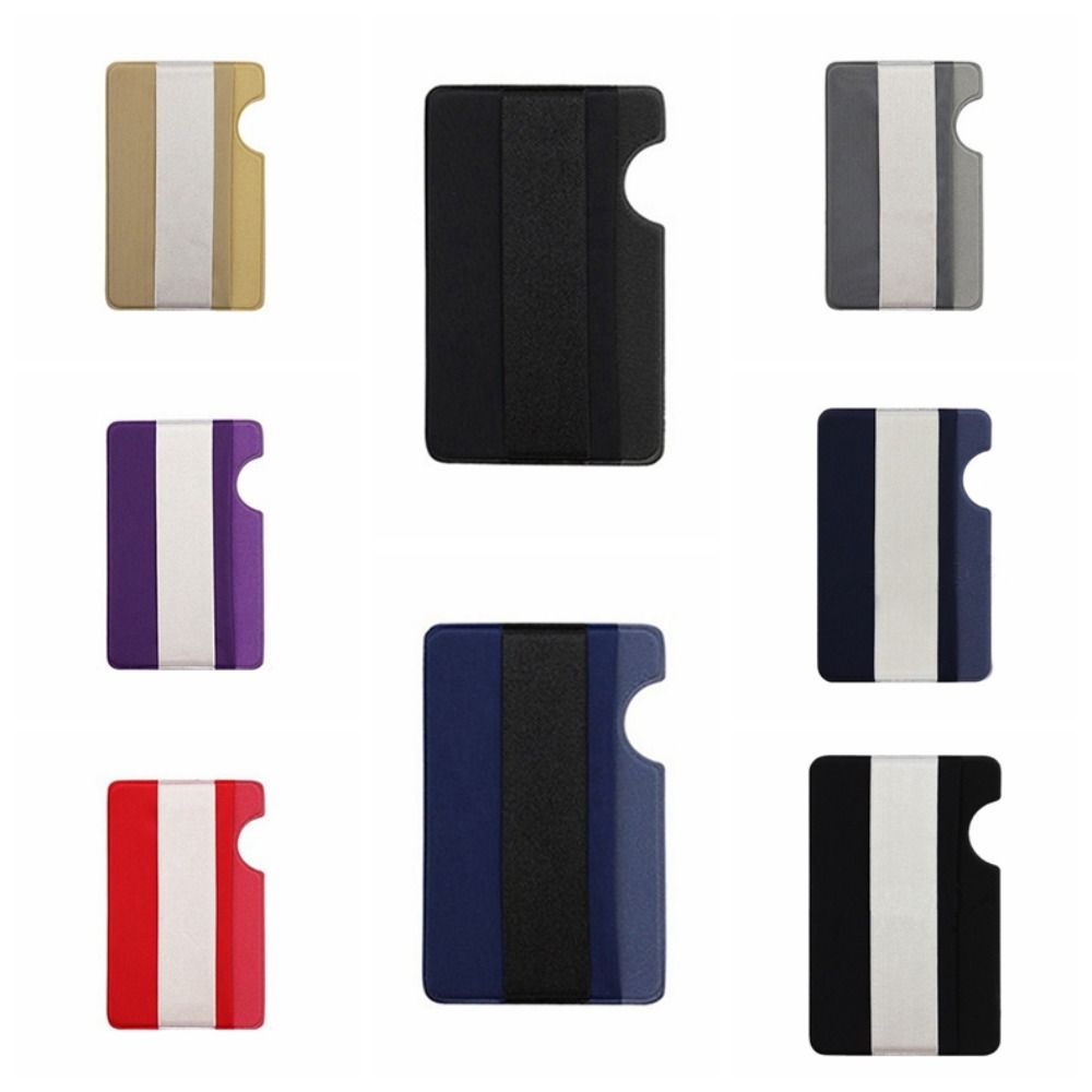 Support de carte de téléphone en tissu élastique anti-chute Bande élastique Poche pour cartes de crédit d'affaires Portefeuille pour téléphone portable