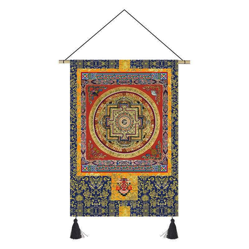 Tibetan Tapestry Fabric for Living Room or Bedroom: Thangka and Temple Wall Decorative Cloth