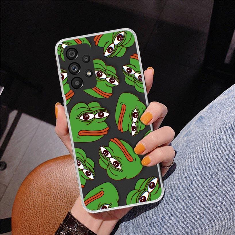 Cute Frogs Party Sad Pepe Phone Case For Samsung Galaxy A17 A16 A15 A14 A13 A57 A56 A55 A54 A53 A37 A36 A35 A34 A33 A26 A25 A24