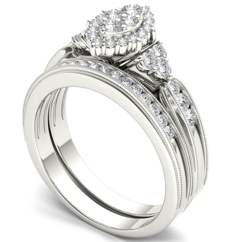 Luxuriöser Europäischer und Amerikanischer Modeschmuck Neuer Ebay Beliebter Strassstein Pferdeauge Zweiteiliger Ring Damen