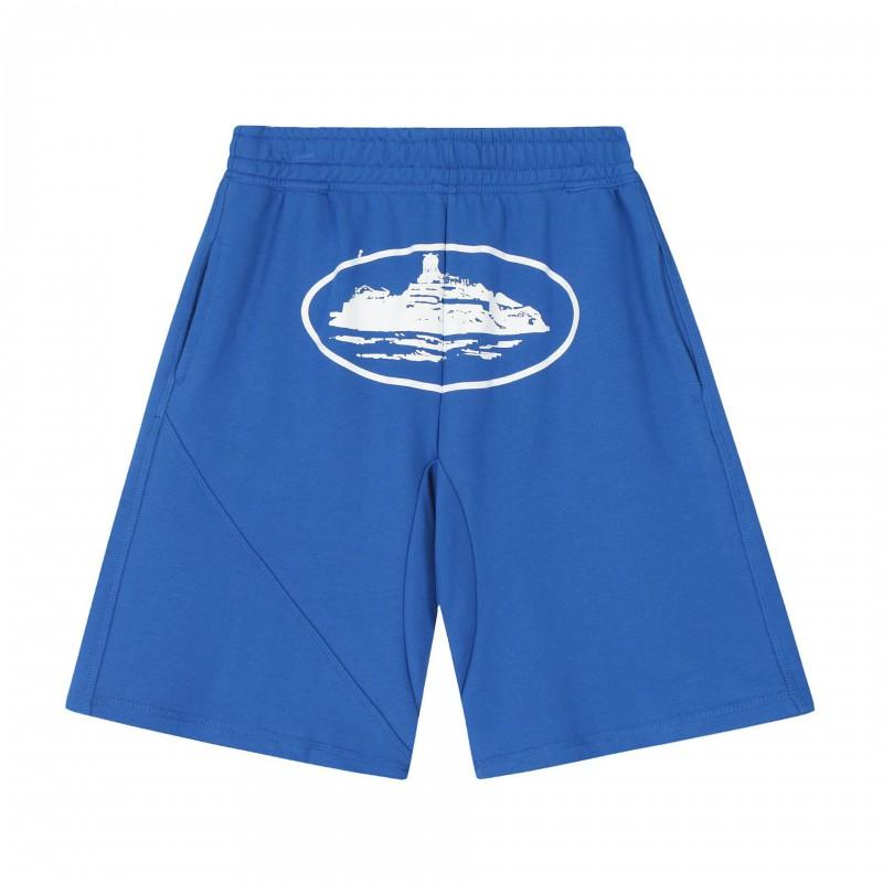 Corteiz Streetwear Short Pants Men Women Alcatraz Ship Print Loose Fit Cotton Shorts