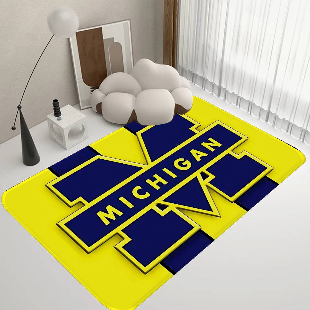 Sport M-MichiganS W-WolverineS Team Floor Mat Rectangle Anti-slip Home Soft Badmat Front Door Indoor Outdoor Mat Hotel Decor Mat