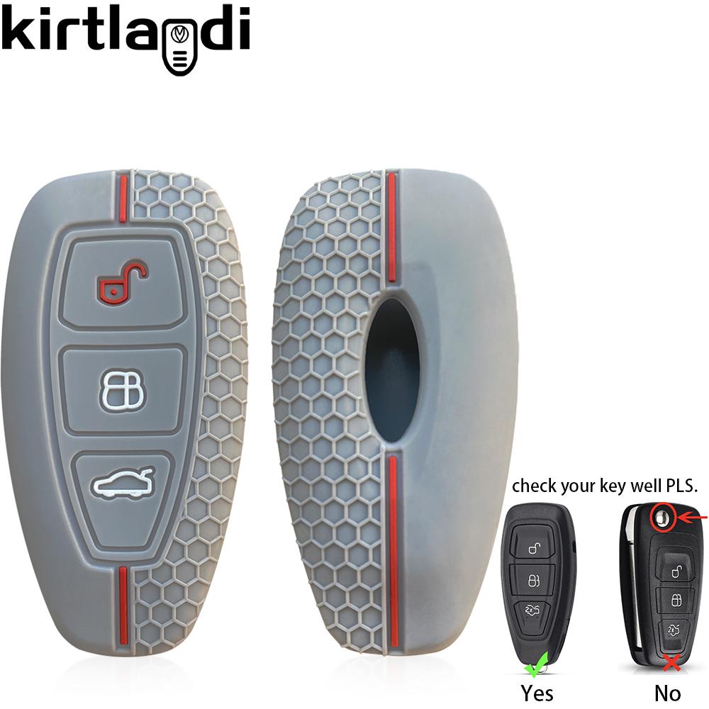 Silicone Car Key Case Shell for Ford Kuga Focus Mk3 Mk4 Mondeo Fiesta Titanium Ecosport Transit MK8 key Cover Remote Accessories