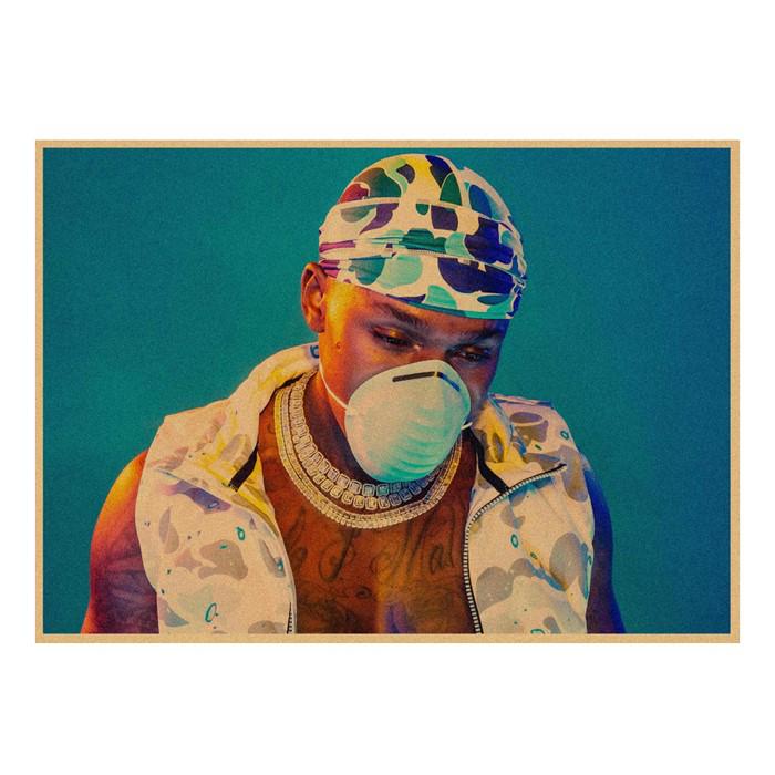 DaBaby Rap Hip Hop Kraft Paper Poster for Cafe or Bar Decor