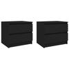 VidaXL Bedside Tables 2 Pcs Black 50x39x43.5 Cm Particleboard.