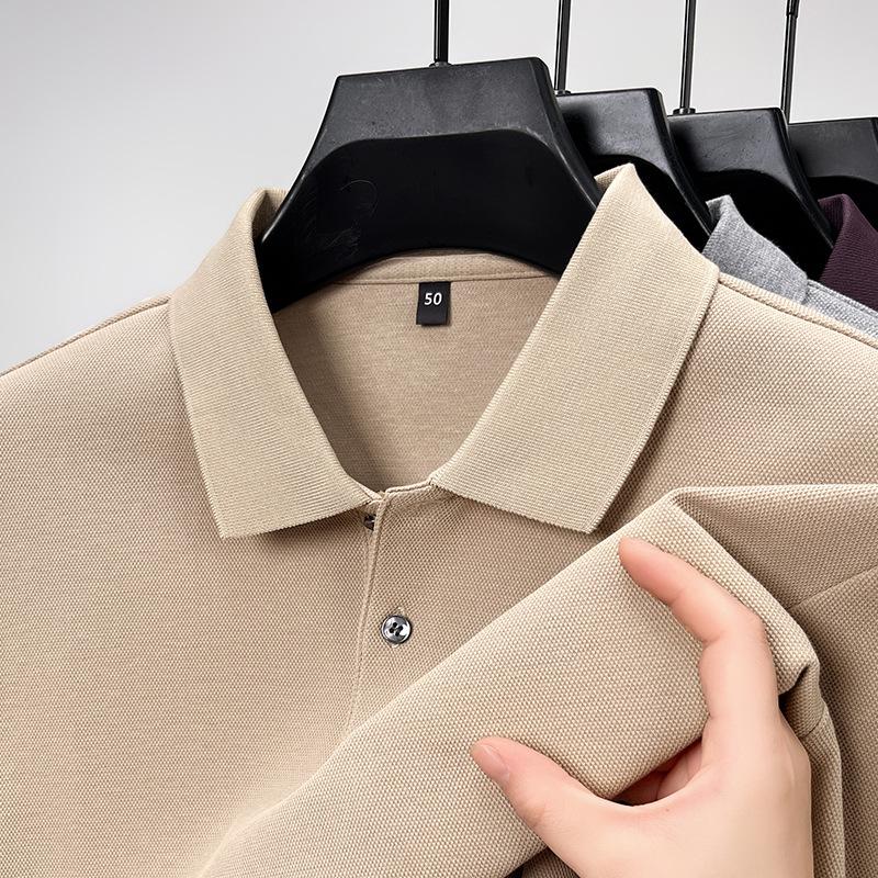 Men's Polo Shirt High-end Long-sleeved Lapel T-shirt Men's Spring Casual Business Men's Clothes