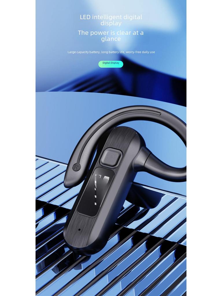 M26 Benledning Bluetooth Headset: Trådløs, Høy effekt, Digitalt display, Stemmestyring, Åpent øredesign for sport og forretningsbruk