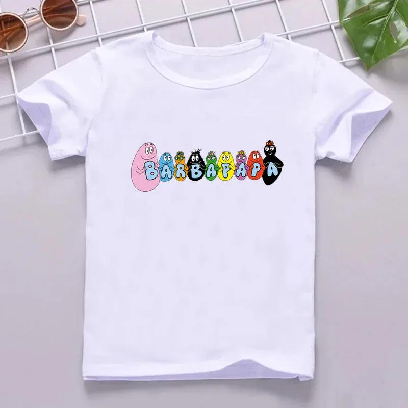 Hot-selling Leuke Papa Print Cartoon Interessant Meisje Zomer Tops Jongenskleding Kinder T-shirt met Korte Mouwen 120 white