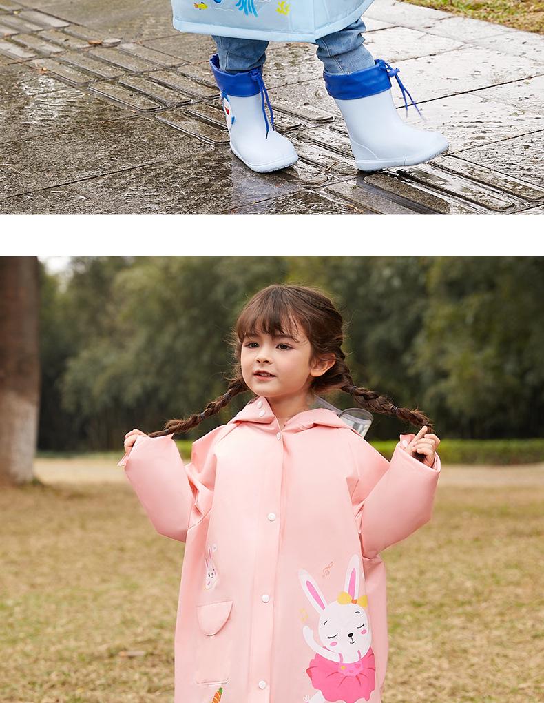 Koreanischer Kinder-Ganzkörper-Regenmantel: Einteiliger Poncho für Grundschüler mit Platz für Rucksäcke