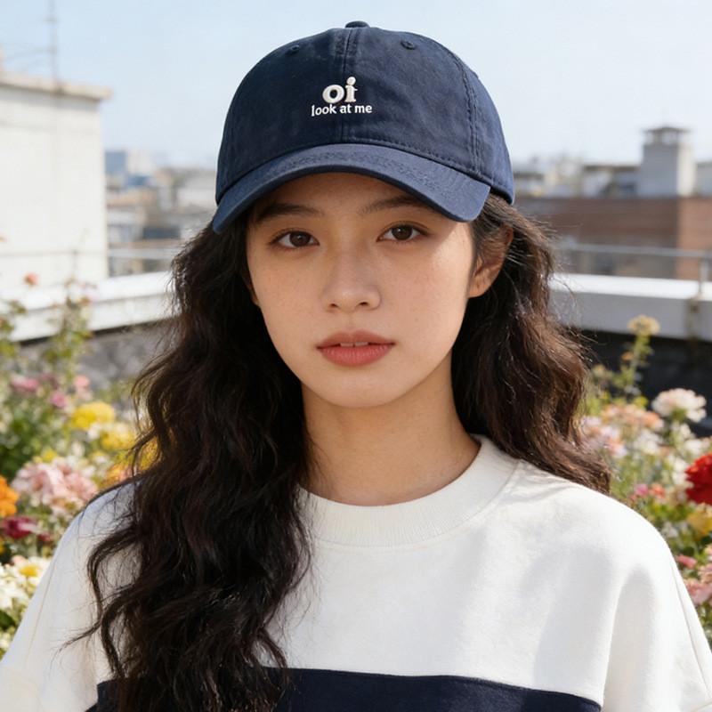 Cotton Baseball Cap With Embroidered Letters For Casual Sun Protection And Sunshade