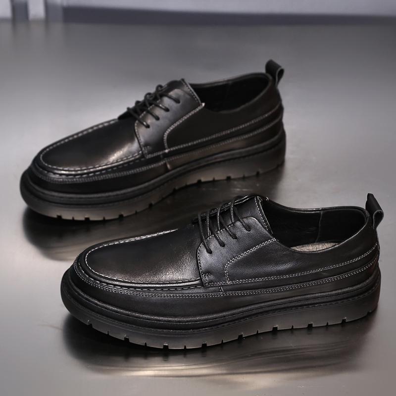 

Golden Sapling Male New Cowhide Leather Casual Shoes for Men Black Formal Business Casual Oxfords Daily Loafers Genuine Leather 44 чёрный