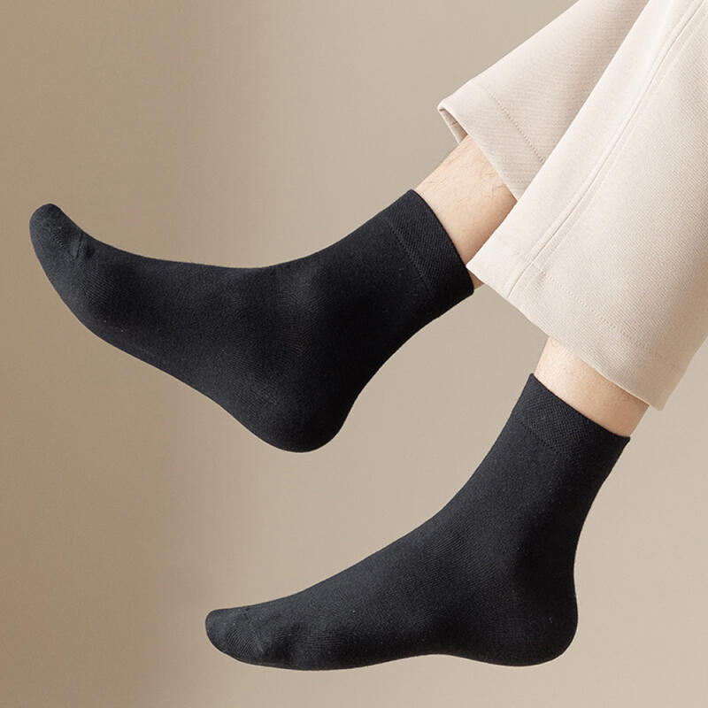 [10 Pairs] Men's Simple Daily Plain Suit Mid-Calf Socks
