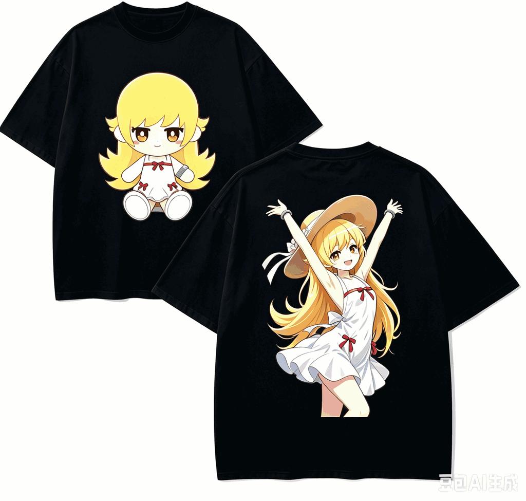 T-shirt per Amanti dell'Anime della Serie Monogatari Harajuku Cotone Nuovo Modello High Street Moda Retro Oversize Unisex Prodotto Caldo Coppie