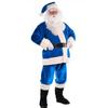 Santa Blue Costume Men Women Christmas Clothes Makeup Beard Party Prop Outfit