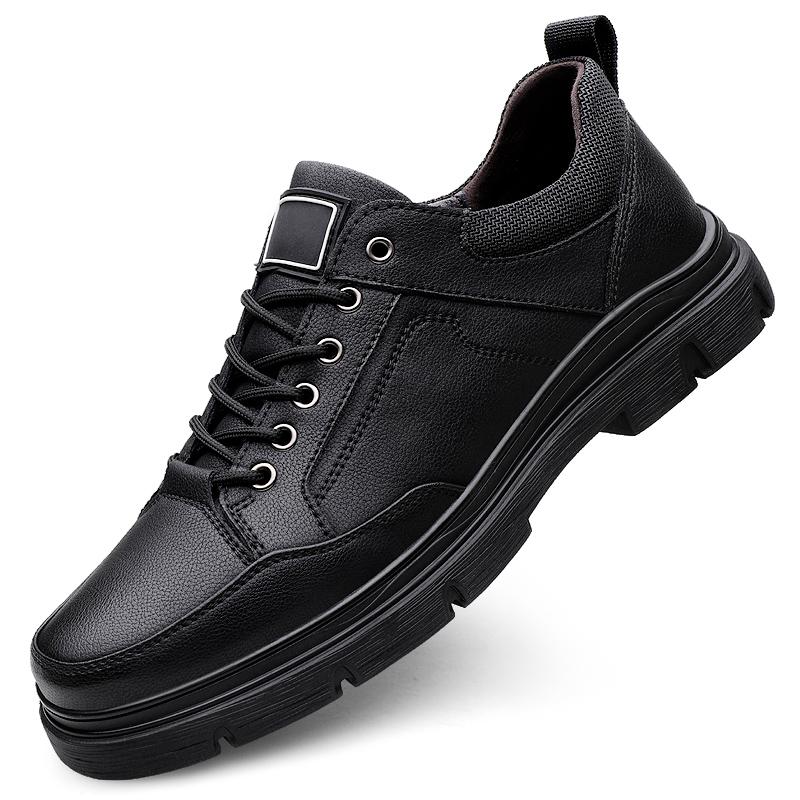 

Мужская обувь из натуральной кожи Роскошный минималистичный стиль Повседневная работа и офис Бизнес Высококачественная роскошная обувь На толстой подошве Горячая 44 чёрный