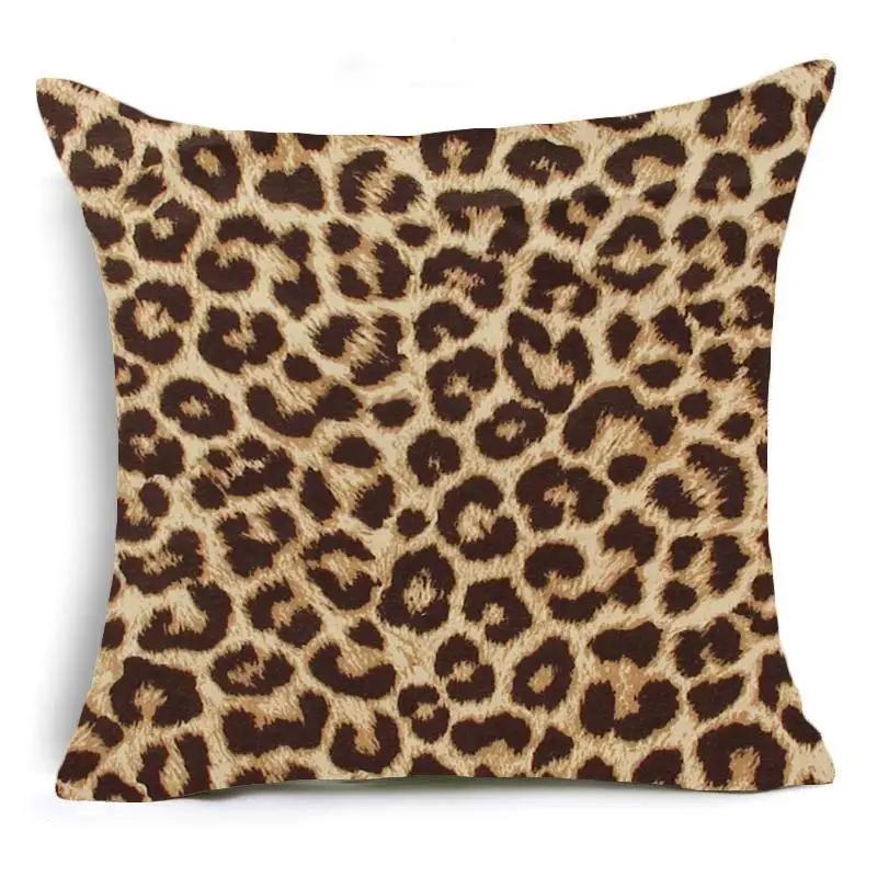 Home Decor Animal Print Pillow Cover Leopard Tiger Zebra Cattle Snake Cushion Cover Home Sofa Chair Decor Pillowcase 45X45Cm