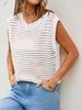 Women's Cap Sleeve Knit Sweater Vest Crew Neck Ribbed Summer Pullover Tank Top