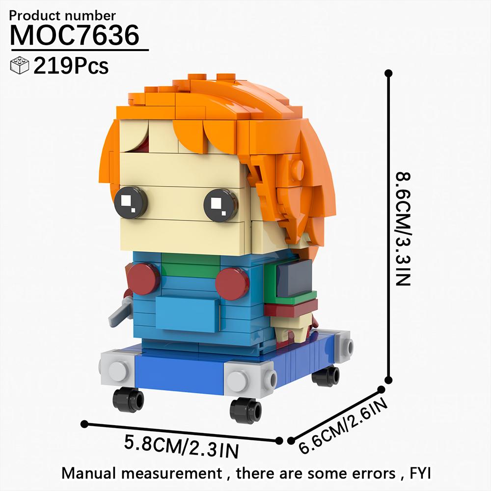 MOOXI New Halloween Horror Movie Games BrickHeadzed Children Toy MOC Brick Gift Assembly Model Kit For Adults Building Block Set