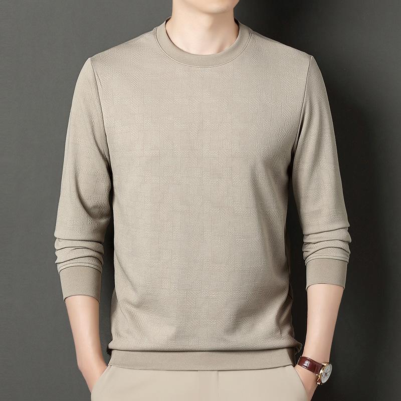 Spring Men'S Middle-Aged And Young Men'S Round Neck Long-Sleeved Casual Simple And Comfortable Soft Knitted Sweater Men