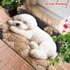 2D Flat Sleeping Bichon Frise Dog Realistic Flannel Pet Mat Non Slip Cozy Animal Rug For Bedroom Living Room Floor