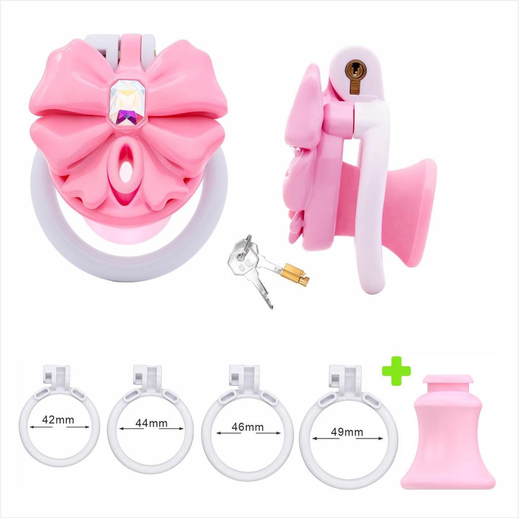 Chrysanthemum Bow Chastity Lock: Male Flat Lock and Restraint for TS Training