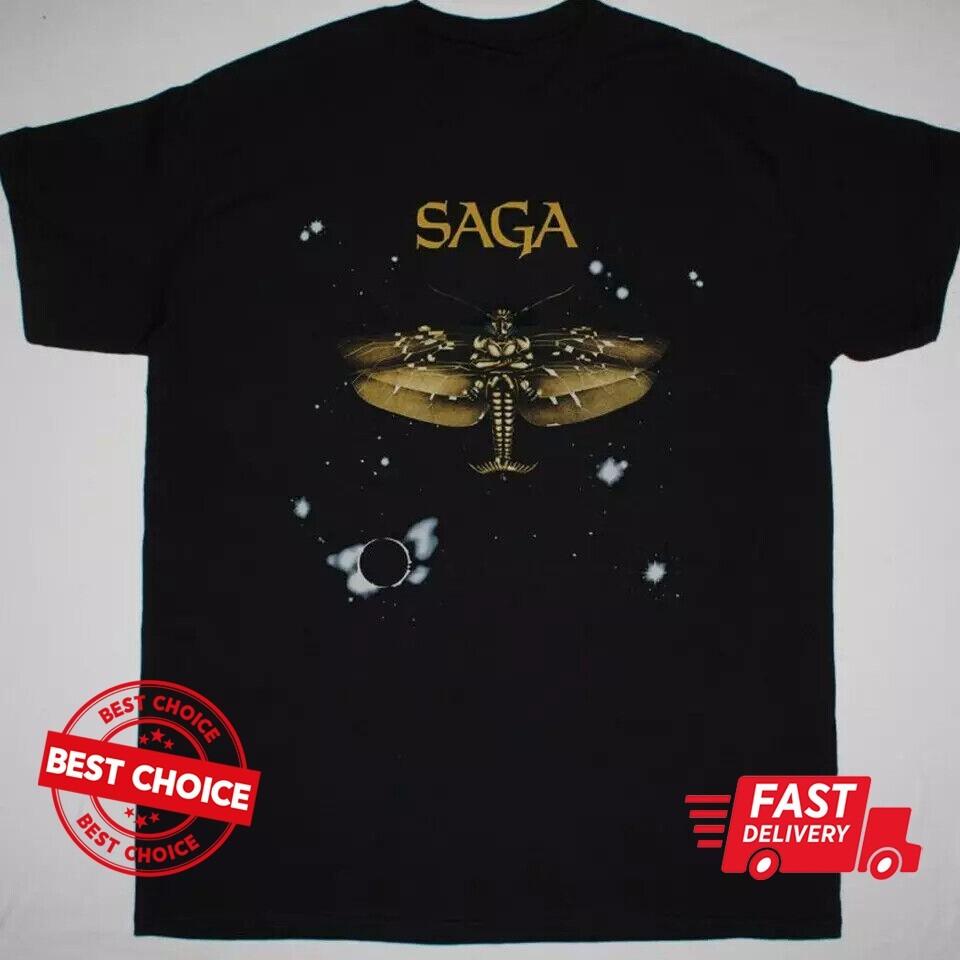 Saga Band Rock Schwarz Unisex T-Shirt Rockband Shirt Für Fans