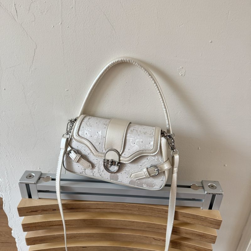 IELGY Ladies Underarm Simple White Atmospheric Butterfly One-Shoulder Retro Bag
