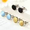 High Quality Round Plain Wedding Stylish Mens Cufflinks Apparel Clothes Buttons Shirt Cuff Links