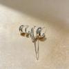 Irregular Chain Set Earrings with A Cool and Elegant Style. No Ear Holes. Ear Bar Clasp for Women.