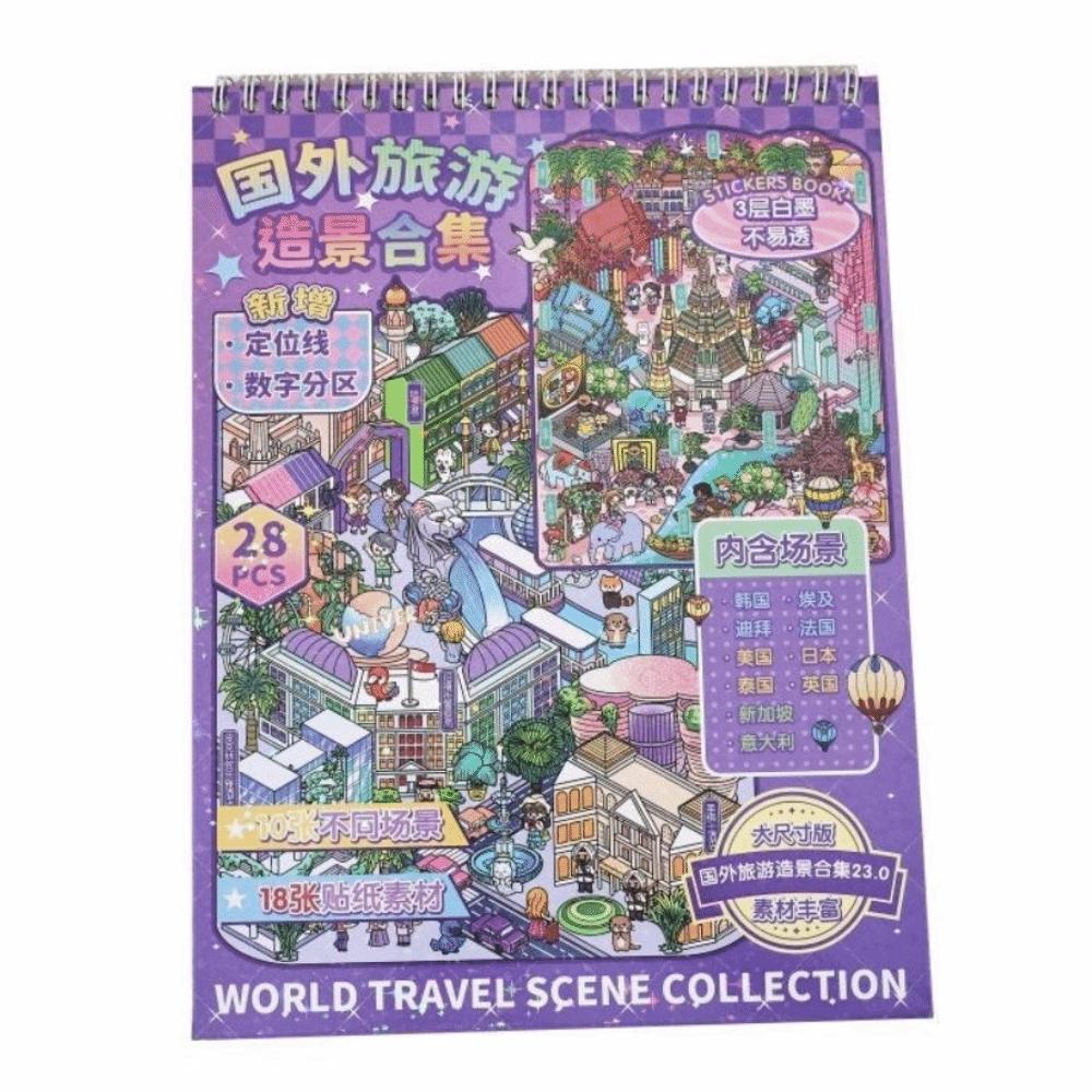 Famous Cityscape Mini Scene Stickers Travel Theme DIY Journal Stickers Collage Stickers Kids Craft