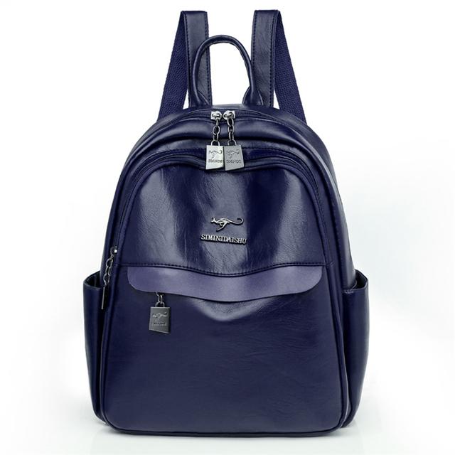 

Женский дизайнерский рюкзак, новый большой вместительный дорожный рюкзак, высококачественный кожаный рюкзак, школьные сумки для девочек-подростков, сумка One Size синий