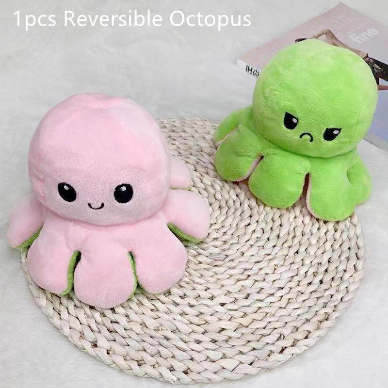 Adorable Double-sided Flip Reversible Octopus Plush Toy For Kids Soft And Cuddly Marine Life Stuffed Animal